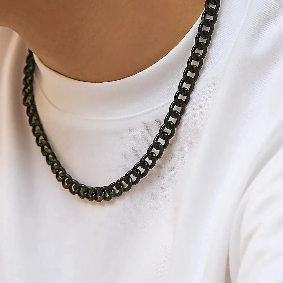 Miami Cuban Curb Chain Necklace For Boys Stainless Steel