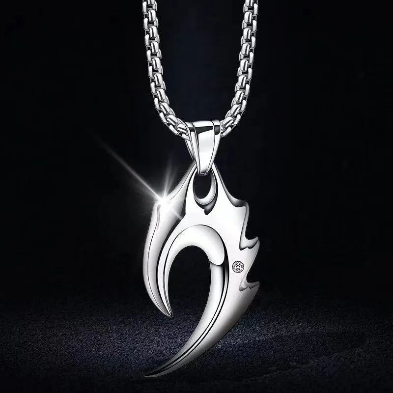 Wolf Tooth Titanium Steel Men's Necklace Trendy