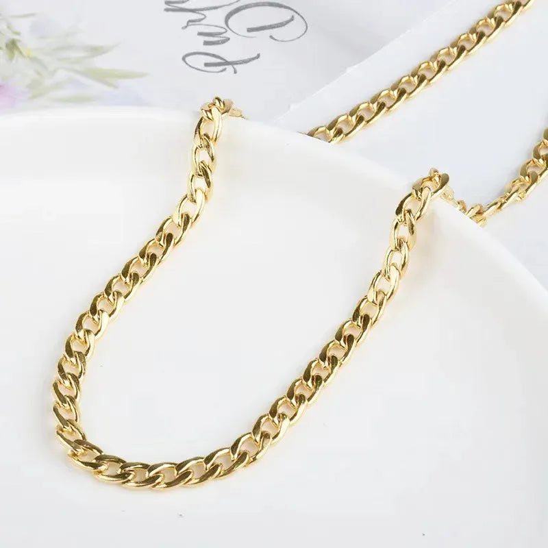 Miami Cuban Curb Chain Necklace For Boys Stainless Steel