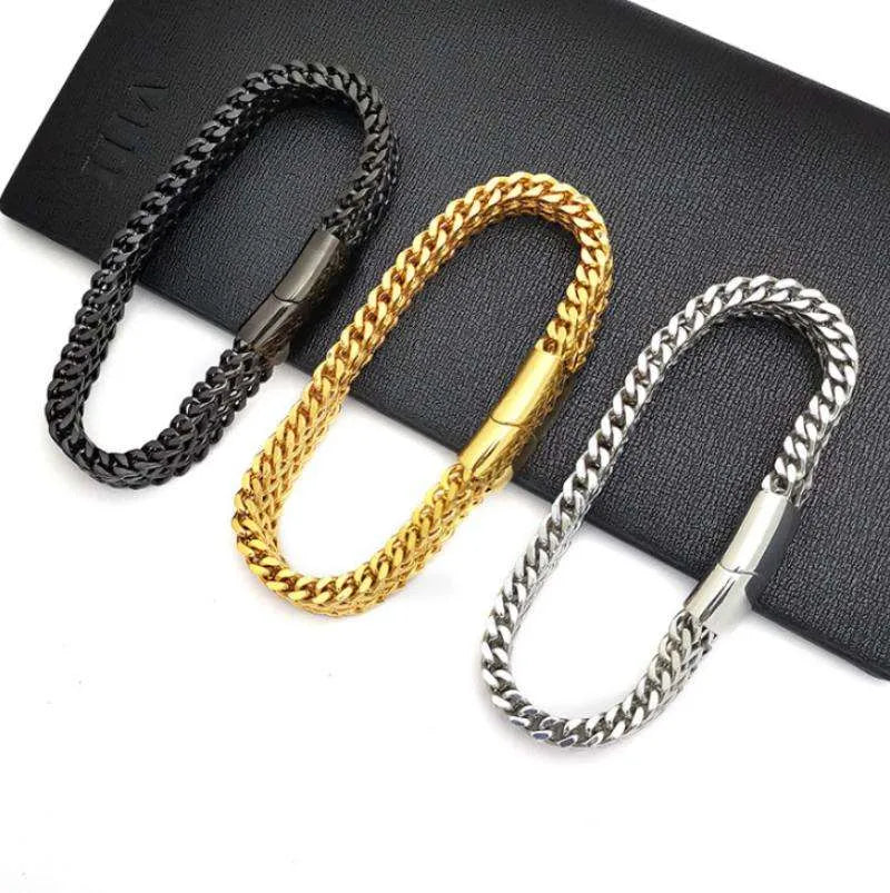 Double Layer Cuban Link Chain Bracelet