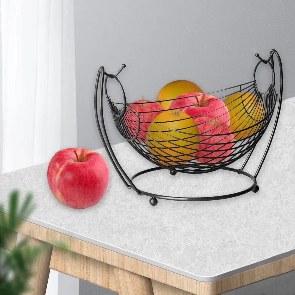 Kitchen Organizer, 1 and 2 Tier Fruit Basket in Oval Swing