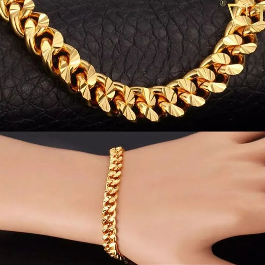 Gold Stainless Steel Bracelet For Man & Boys
