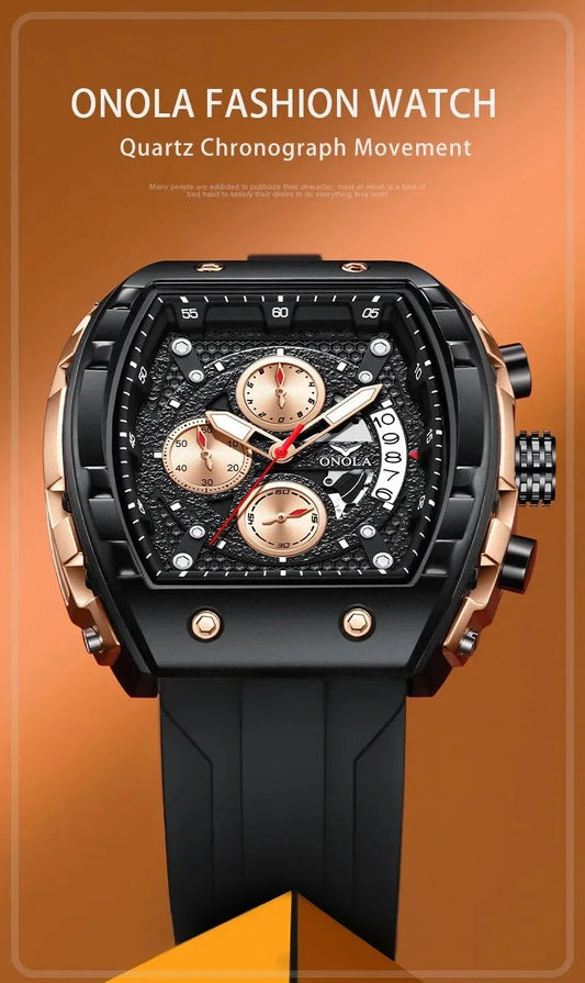Stylish Skeleton Dial Watch for Men Premium Quality Rubber Strap Watch