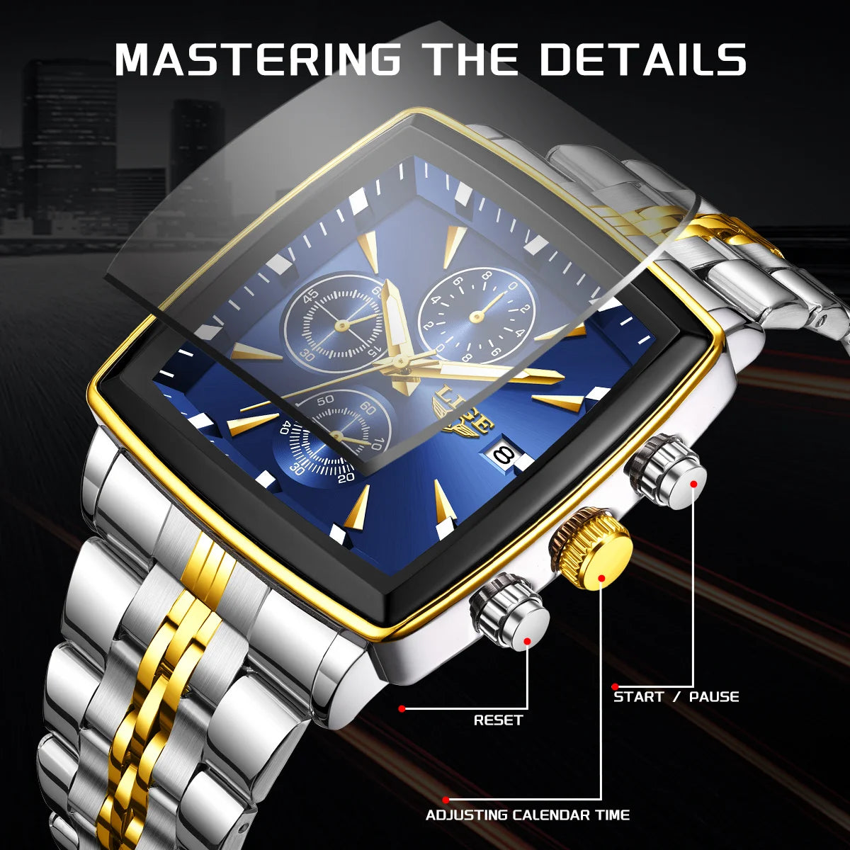 Bestwin brand new men's watch large dial luminous waterproof