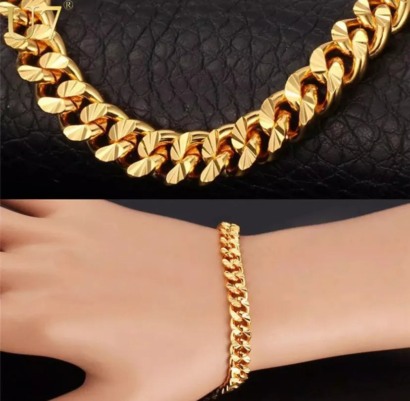 Gold Stainless Steel Bracelet For Man & Boys