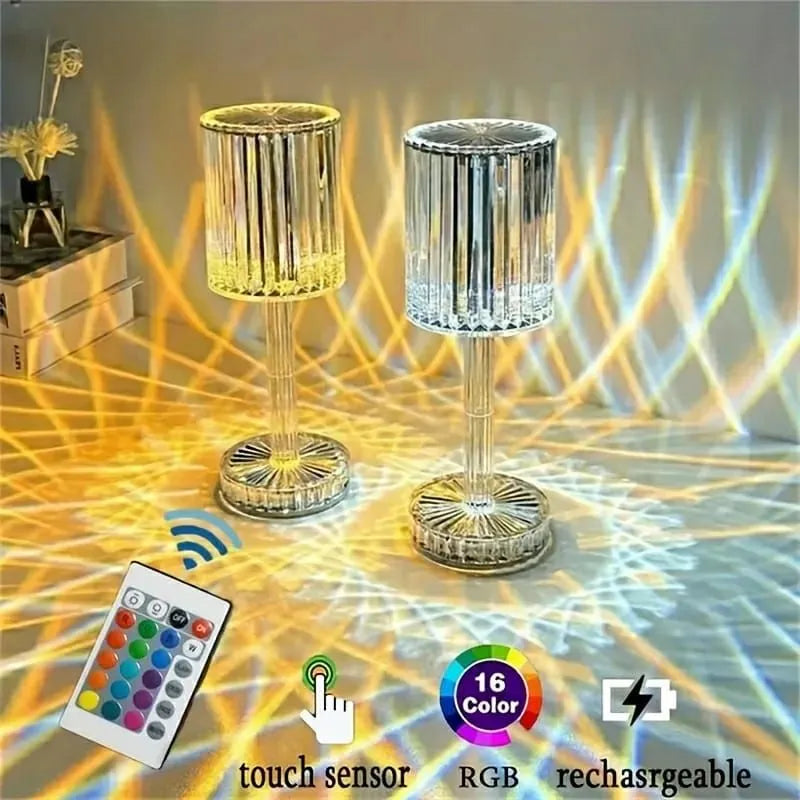 Beautiful Crystal Table Lamp Touch Remote Control Acrylic Night Lamp