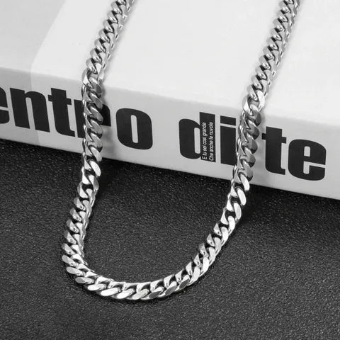 Miami Cuban Curb Chain Necklace For Boys Stainless Steel
