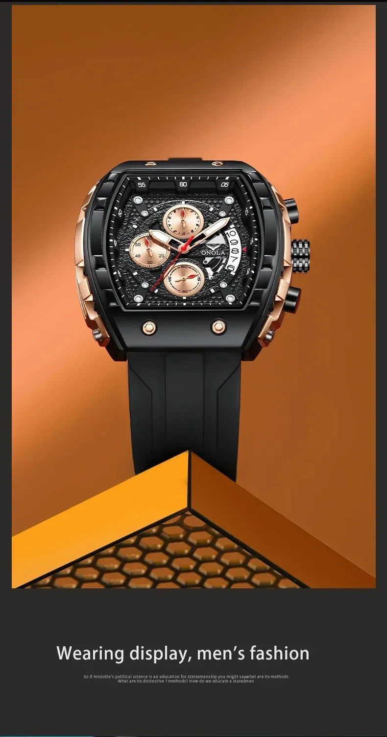 Stylish Skeleton Dial Watch for Men Premium Quality Rubber Strap Watch