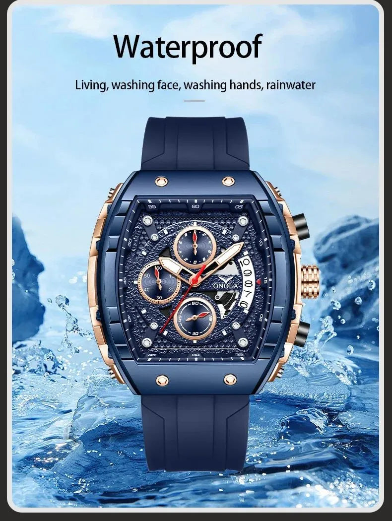 Stylish Skeleton Dial Watch for Men Premium Quality Rubber Strap Watch