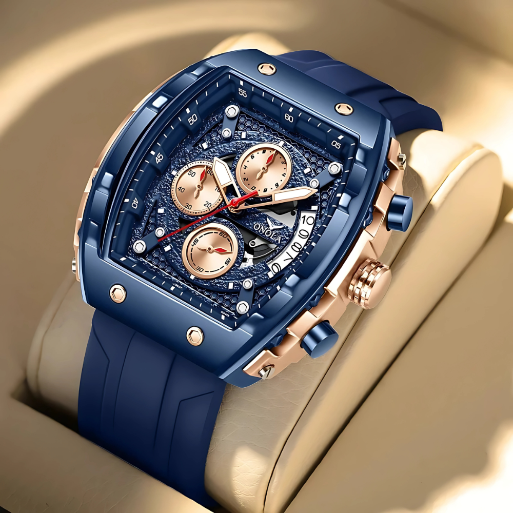 Stylish Skeleton Dial Watch for Men Premium Quality Rubber Strap Watch