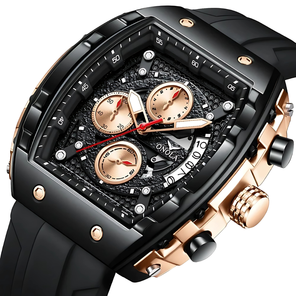Stylish Skeleton Dial Watch for Men Premium Quality Rubber Strap Watch