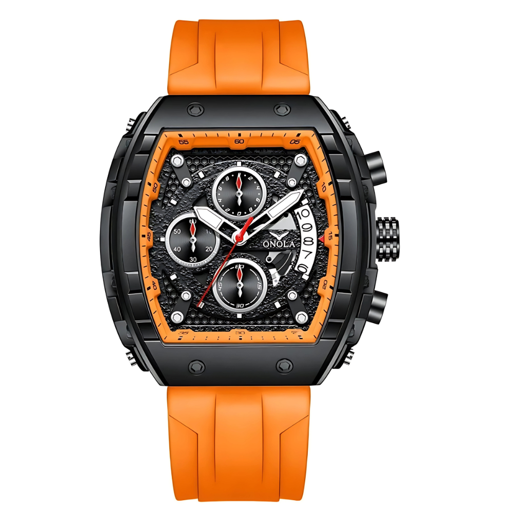Stylish Skeleton Dial Watch for Men Premium Quality Rubber Strap Watch