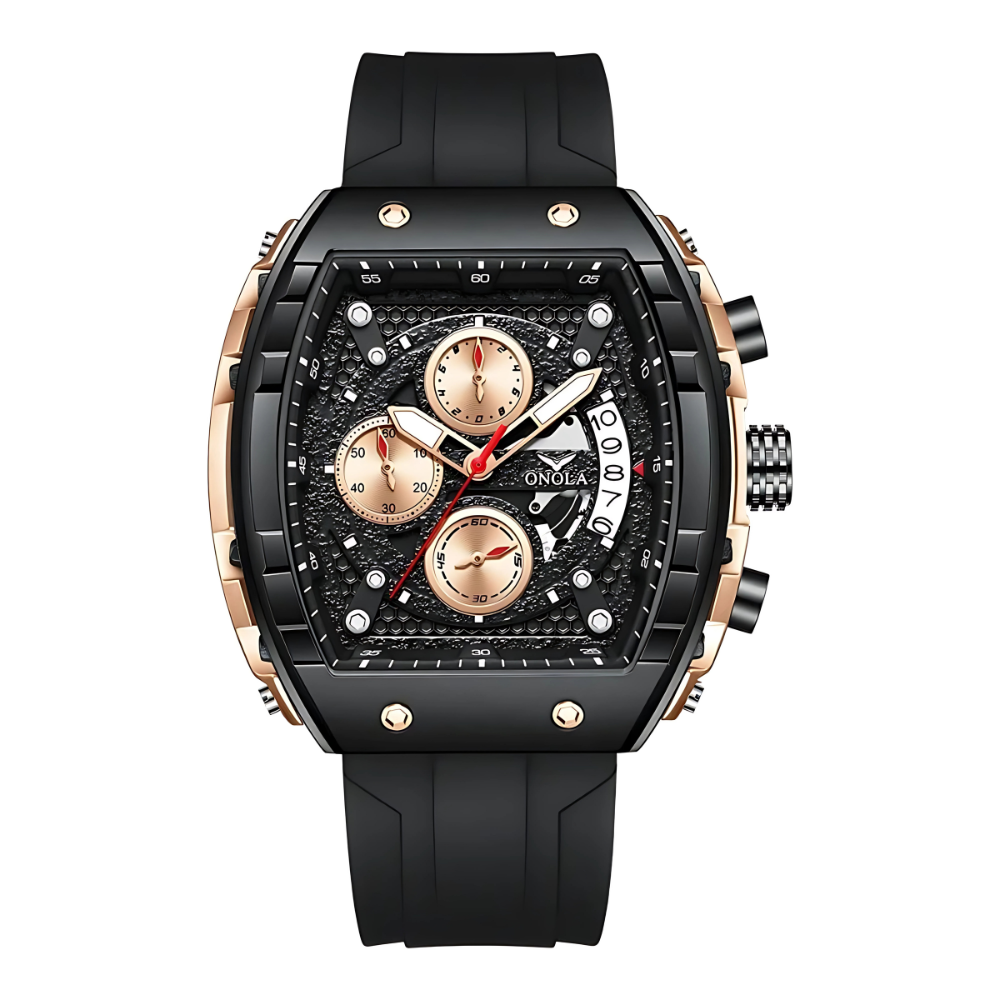 Stylish Skeleton Dial Watch for Men Premium Quality Rubber Strap Watch
