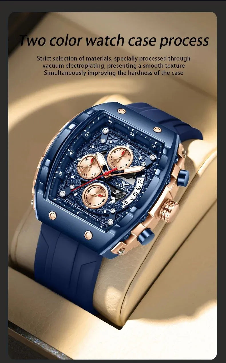 Stylish Skeleton Dial Watch for Men Premium Quality Rubber Strap Watch