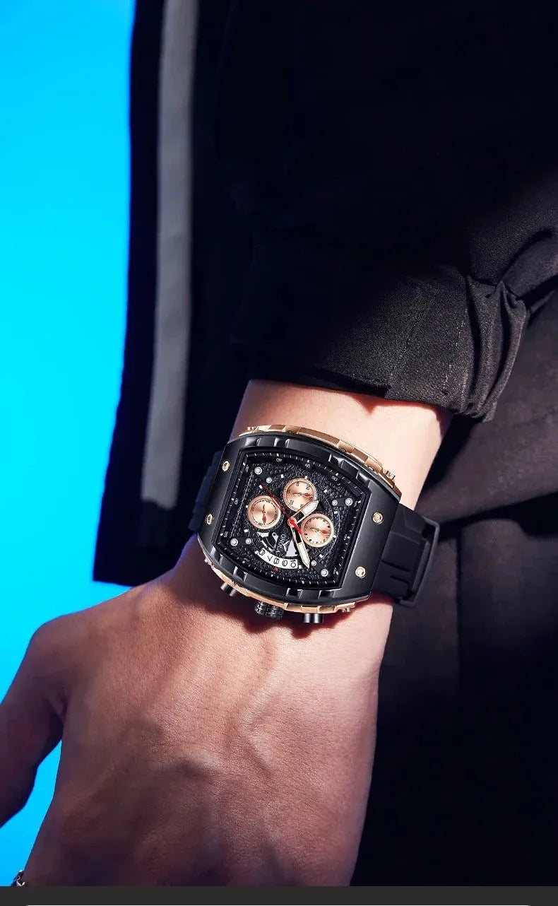 Stylish Skeleton Dial Watch for Men Premium Quality Rubber Strap Watch